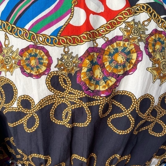 NWT RHODE Anya Printed Blouson-Sleeve Smocked Dress In Chain Print - Picture 11 of 13